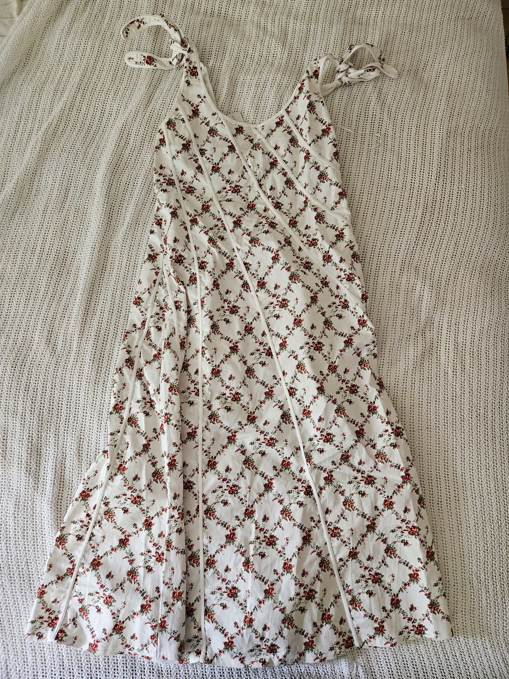 Baltic Born White Dress with Red Floral Print